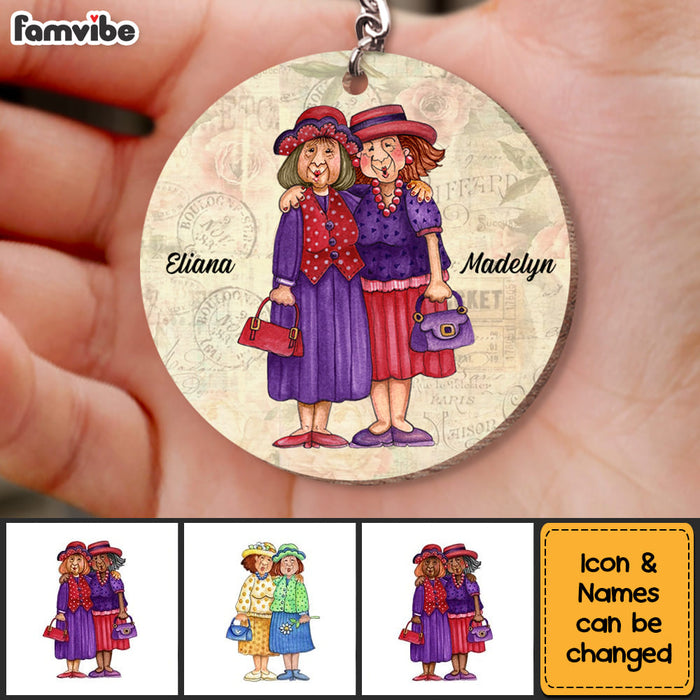 Personalized Friends Are The Sisters We Choose Wood Keychain 22659 1