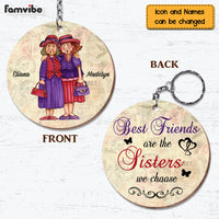 Personalized Friends Are The Sisters We Choose Wood Keychain 22659 thumb 1