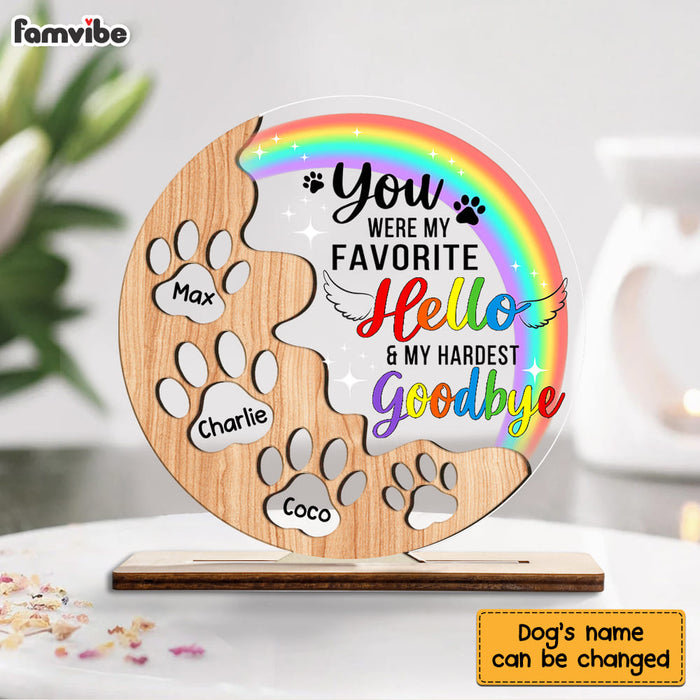 Personalized Dog Memo Favorite Hello Hardest Goodbye Plaque SB75 30O53 1