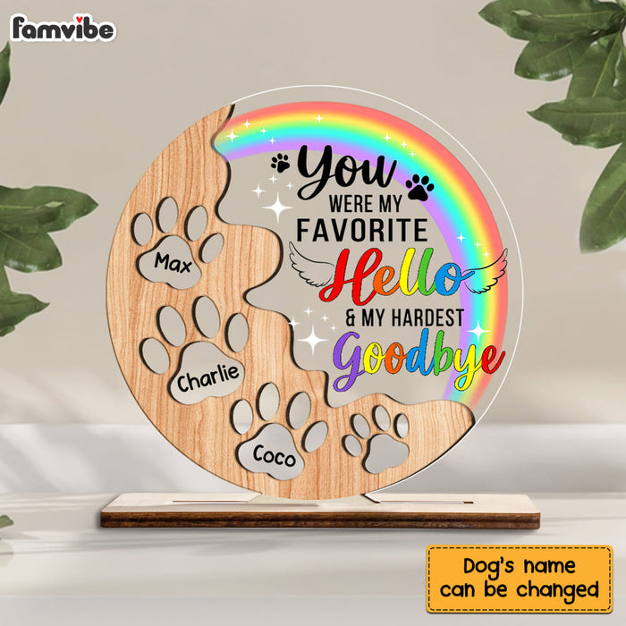 Personalized Dog Memo Favorite Hello Hardest Goodbye Plaque SB75 30O53 1