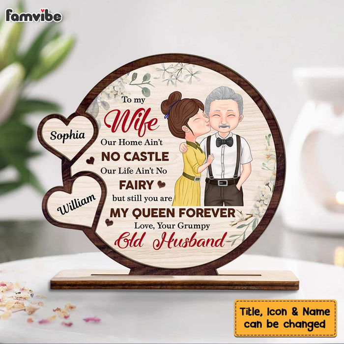 Personalized Gift Husband To Wife You Are My Queen Forever Wood Plaque DB261 36O47 1