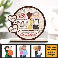Personalized Gift Husband To Wife You Are My Queen Forever Wood Plaque DB261 36O47 thumb 1