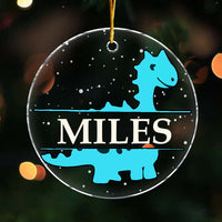 Personalized Dinasour Name Christmas Circle Ornament 30341 thumb 1