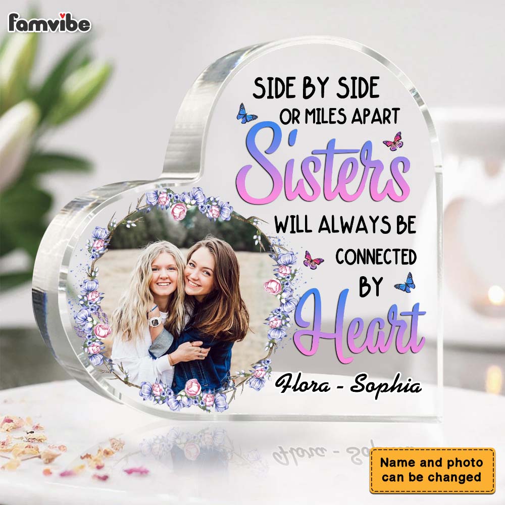 Personalized Sisters Side By Side Or Miles Apart Acrylic Plaque 22679 Primary Mockup