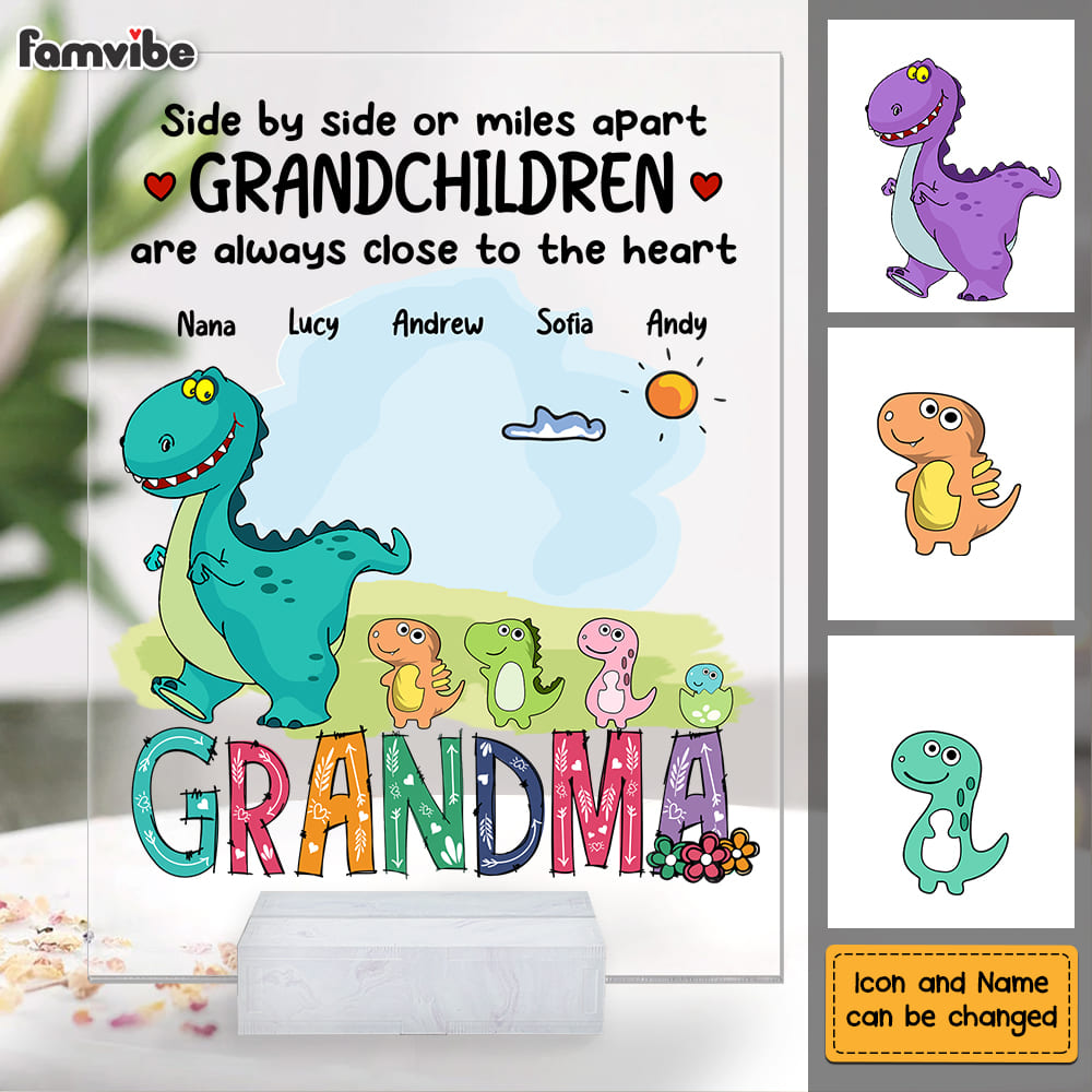 Personalized Grandma Dinosaur Grandchildren Are Close To The Heart Acrylic Plaque DB294 30O58 Primary Mockup