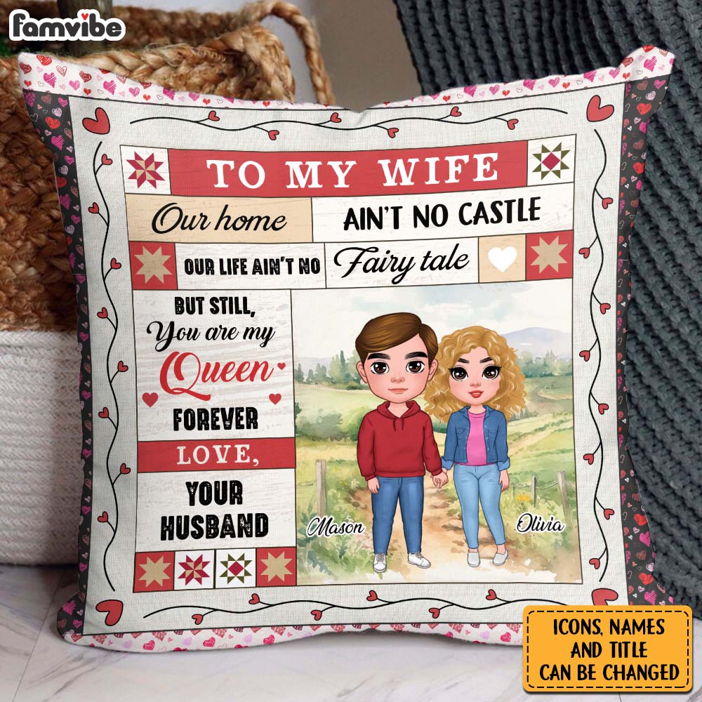 Personalized You Are My Queen Forever Couple Pillow 30598 Primary Mockup