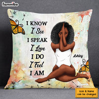 Personalized Girl Zen Meditation I Know I See Pillow 22703 thumb 1