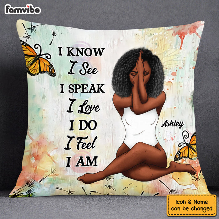 Personalized Girl Zen Meditation I Know I See Pillow 22703 1