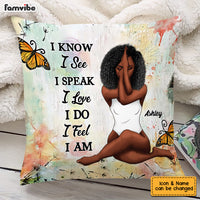 Personalized Girl Zen Meditation I Know I See Pillow 22703 thumb 1