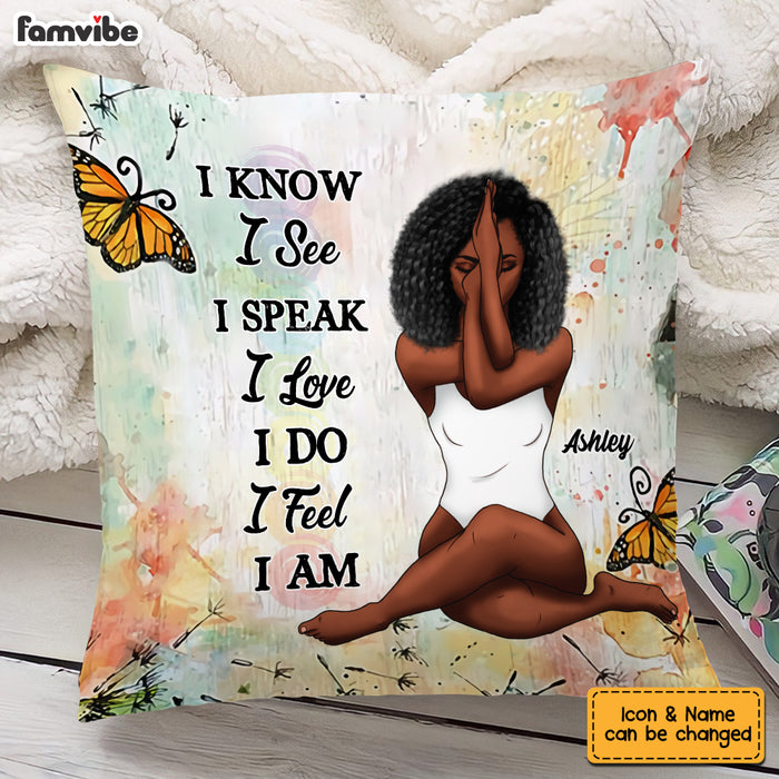Personalized Girl Zen Meditation I Know I See Pillow 22703 1
