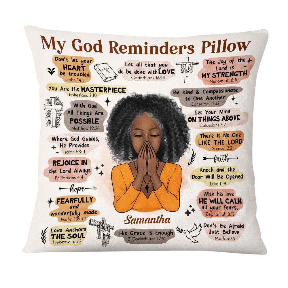Personalized Daughter Granddaughter Christian Affirmations God Says I Am Pillow 22713 Primary Mockup