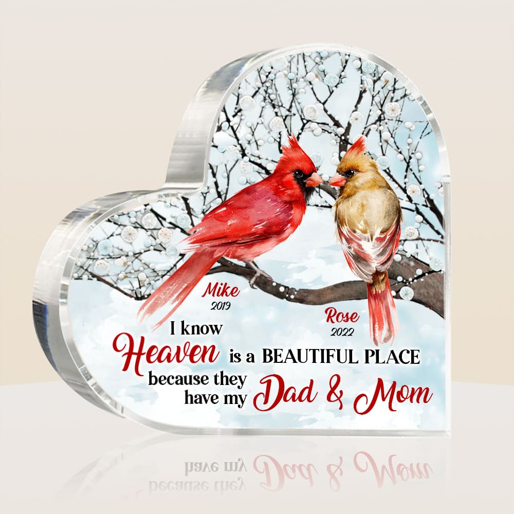 Personalized Memorial For Loss Heaven Is A Beautiful Place Acrylic Plaque 22721 Primary Mockup