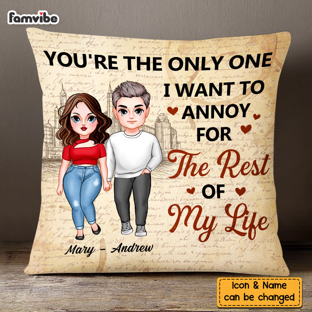 Personalized Couple You Are The One Pillow 22728 Primary Mockup