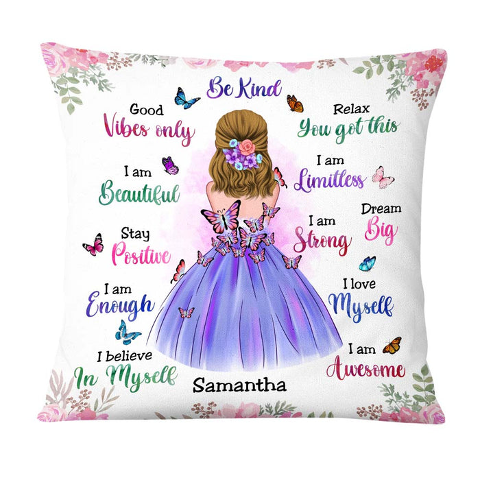 Personalized Granddaughter Daughter Be Kind Motivational Quotes Butterfly Pillow 22738 1