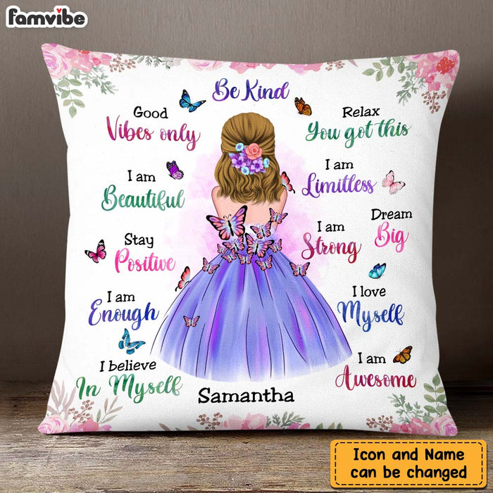 Personalized Granddaughter Daughter Be Kind Motivational Quotes Butterfly Pillow 22738 1