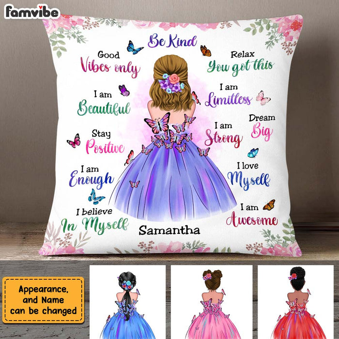 Personalized Granddaughter Daughter Be Kind Motivational Quotes Butterfly Pillow 22738 1