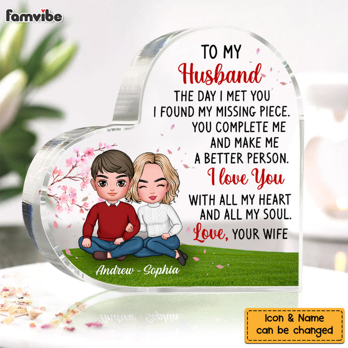 Personalized To My Husband The Day I Met You Acrylic Plaque 22740 1