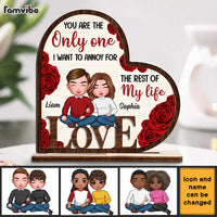 Personalized Couples Annoy For The Rest Of My Life Roses Heart-Shaped Wood Plaque 22741 thumb 1