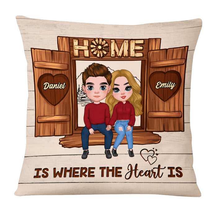 Personalized Couples Home Is Where The Heart Is Pillow 22744 1