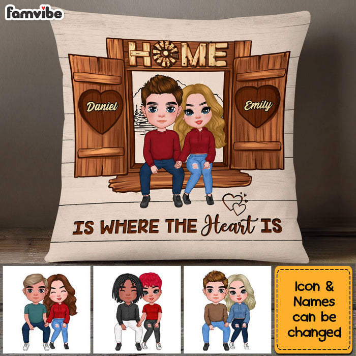 Personalized Couples Home Is Where The Heart Is Pillow 22744 1