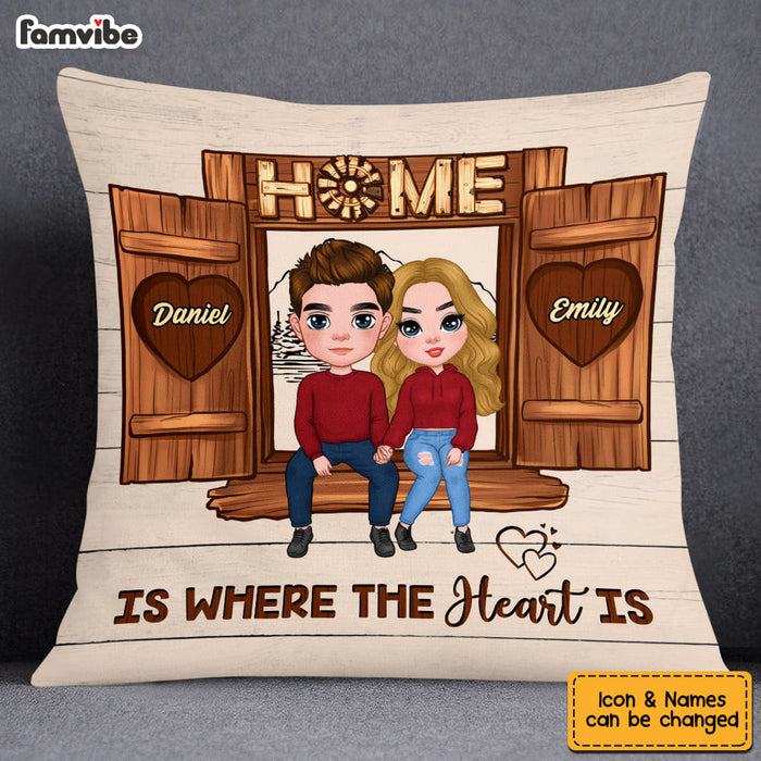 Personalized Couples Home Is Where The Heart Is Pillow 22744 1