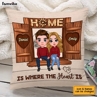 Personalized Couples Home Is Where The Heart Is Pillow 22744 thumb 1
