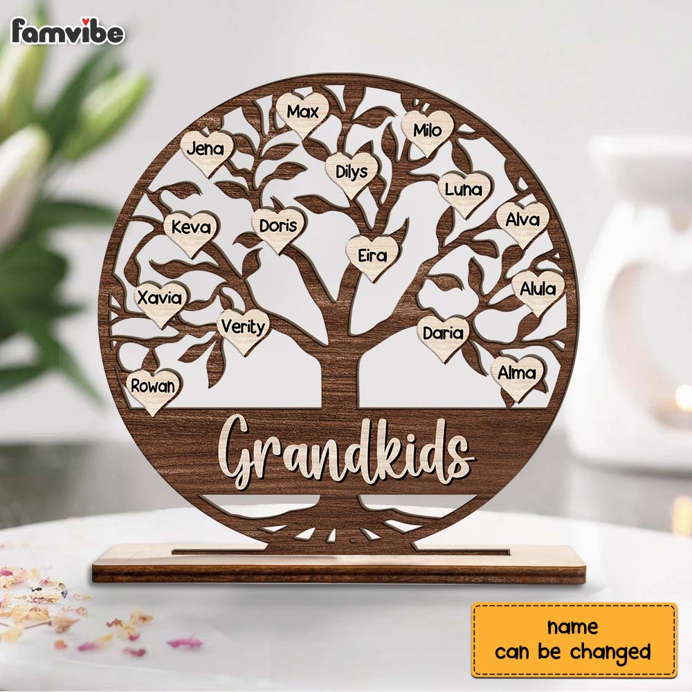 Personalized Gift For Grandma From Grandkids Family Tree Plaque 22748 Primary Mockup