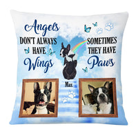 Personalized Pet Photo Memorial With Angel Wings Pet Loss Pillow 22749 thumb 1