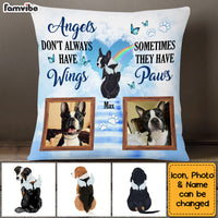 Personalized Pet Photo Memorial With Angel Wings Pet Loss Pillow 22749 thumb 1