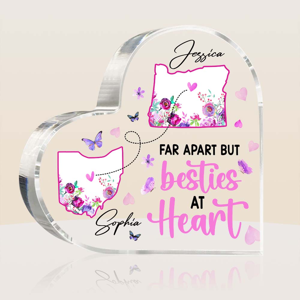 Personalized Friends At Heart Long Distance Acrylic Plaque 22756 Primary Mockup