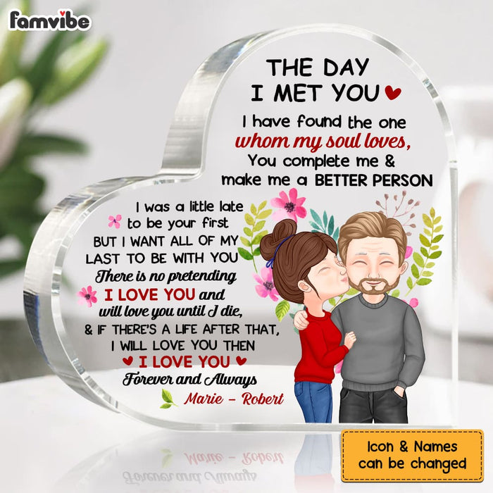 Personalized Gift From Husband To Wife The Day I Met You Acrylic Plaque 22759 1