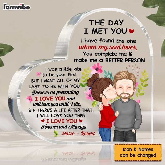 Personalized Gift From Husband To Wife The Day I Met You Acrylic Plaque 22759 1