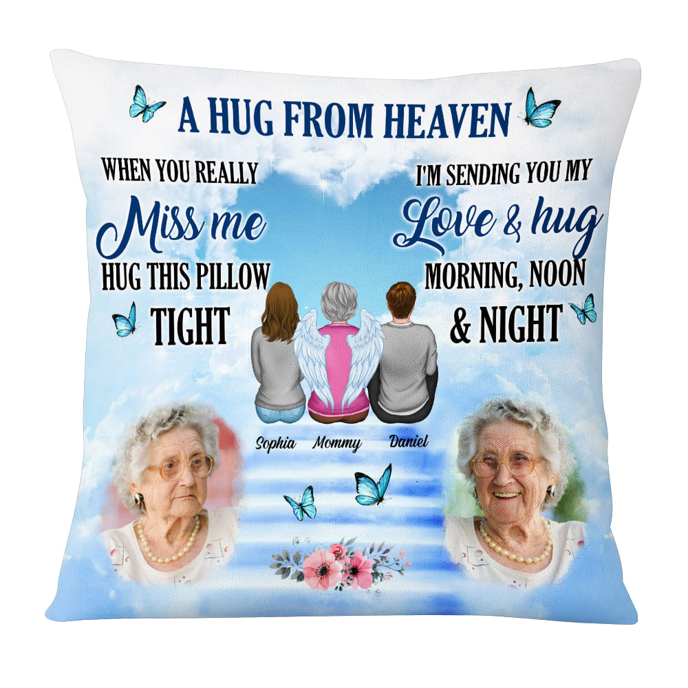 Personalized Memorial With Angel Custom Photo Loss Of Mom Dad Family Pillow 22770 Primary Mockup