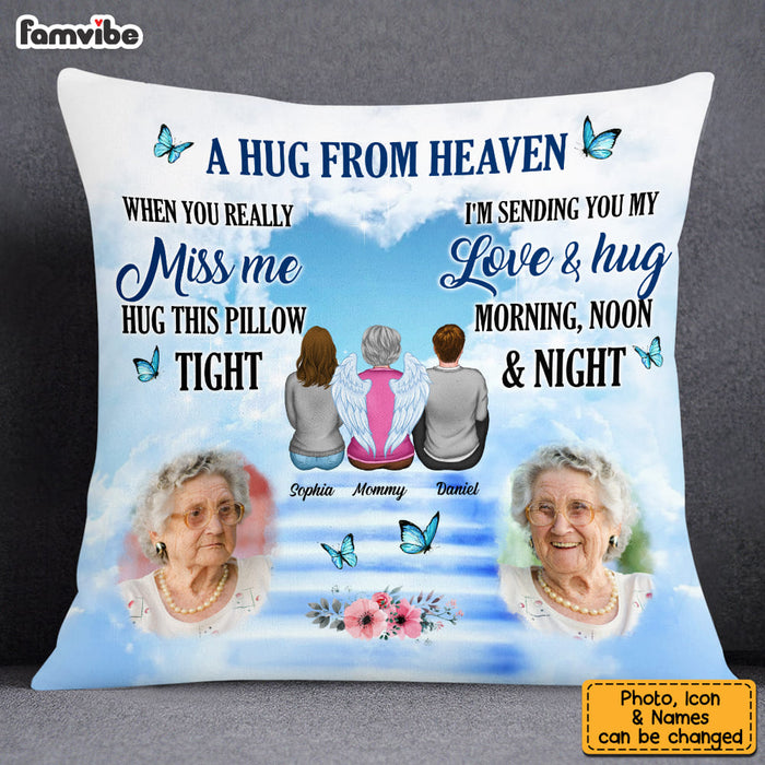 Personalized Memorial With Angel Custom Photo Loss Of Mom Dad Family Pillow 22770 1