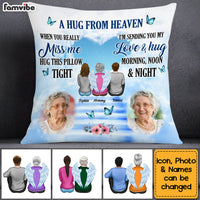 Personalized Memorial With Angel Custom Photo Loss Of Mom Dad Family Pillow 22770 thumb 1