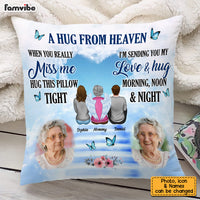 Personalized Memorial With Angel Custom Photo Loss Of Mom Dad Family Pillow 22770 thumb 1