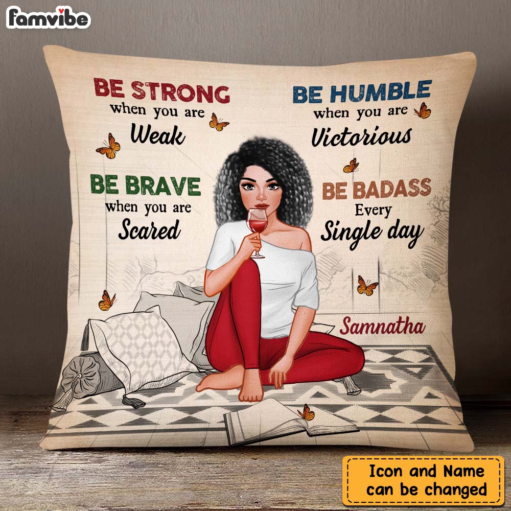 Personalized Daughter Be Strong, Be Brave, Be Humble Pillow 22772 Primary Mockup