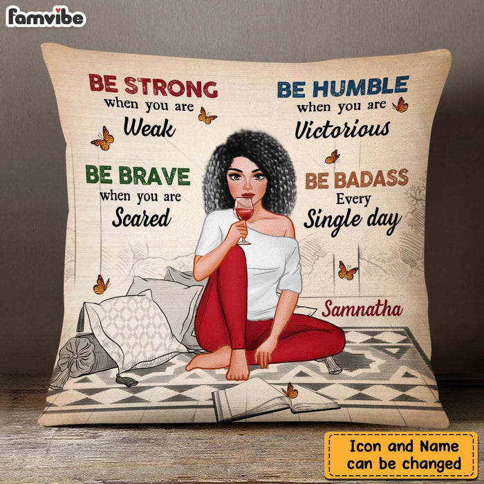 Personalized Daughter Be Strong, Be Brave, Be Humble Pillow 22772 1