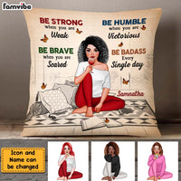 Personalized Daughter Be Strong, Be Brave, Be Humble Pillow 22772 thumb 1