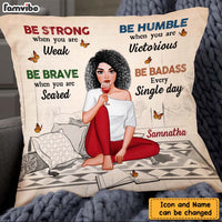 Personalized Daughter Be Strong, Be Brave, Be Humble Pillow 22772 thumb 1