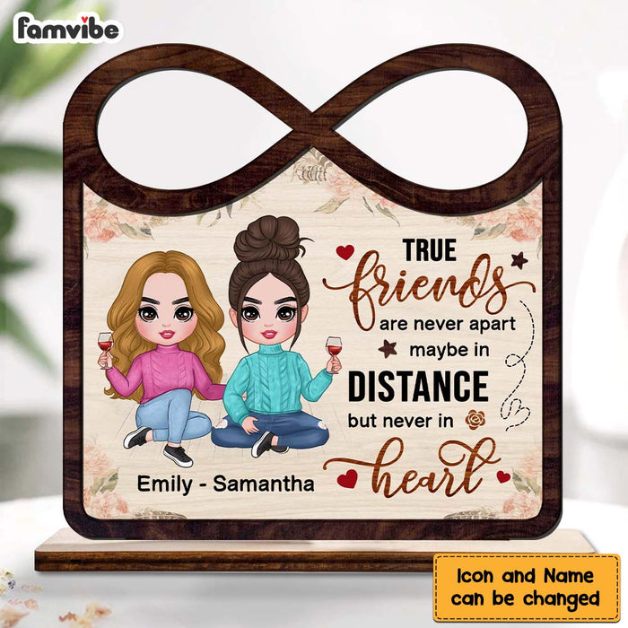 Personalized True Friends Are Never Apart Sisters Forever Wood Plaque 22774 1