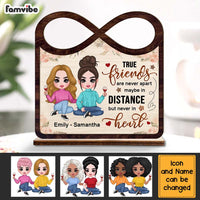 Personalized True Friends Are Never Apart Sisters Forever Wood Plaque 22774 thumb 1