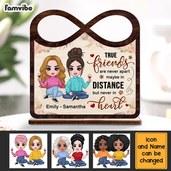 Personalized True Friends Are Never Apart Sisters Forever Wood Plaque 22774 1