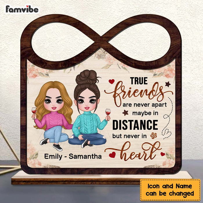 Personalized True Friends Are Never Apart Sisters Forever Wood Plaque 22774 1