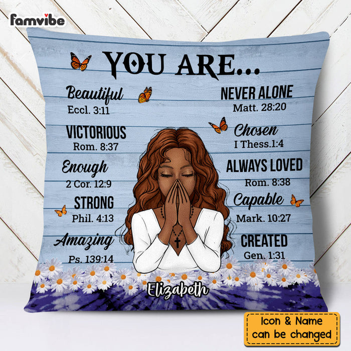 Personalized Daughter Bible Verses God Says You Are Pillow 22779 1
