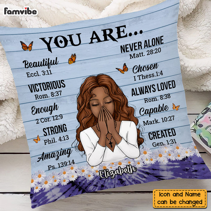 Personalized Daughter Bible Verses God Says You Are Pillow 22779 1