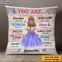 Personalized Daughter Purple Bible Verses God Says You Are Pillow 22780 thumb 1