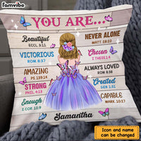 Personalized Daughter Purple Bible Verses God Says You Are Pillow 22780 thumb 1