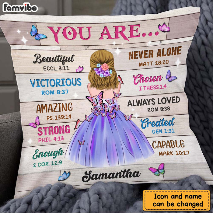 Personalized Daughter Purple Bible Verses God Says You Are Pillow 22780 1