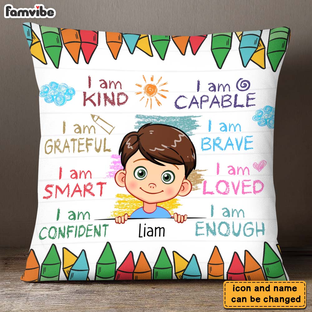Personalized Gift For Grandson I Am Kind Pillow 22783 Primary Mockup